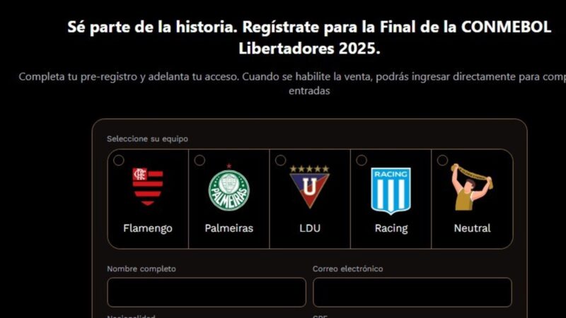 Pre-registro abierto para entradas de la Final Libertadores