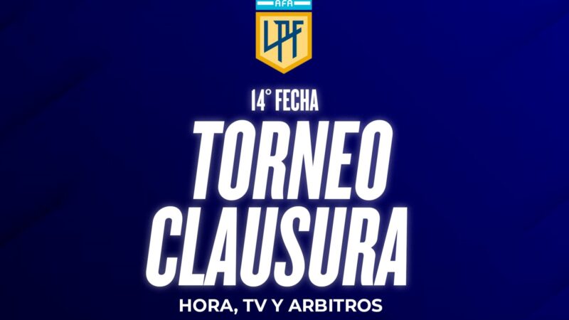 Fecha 14 del Clausura: horarios, TV y árbitros oficiales