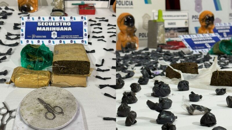 Allanamiento en Alejandro Korn: hallan marihuana, pasta base y granada