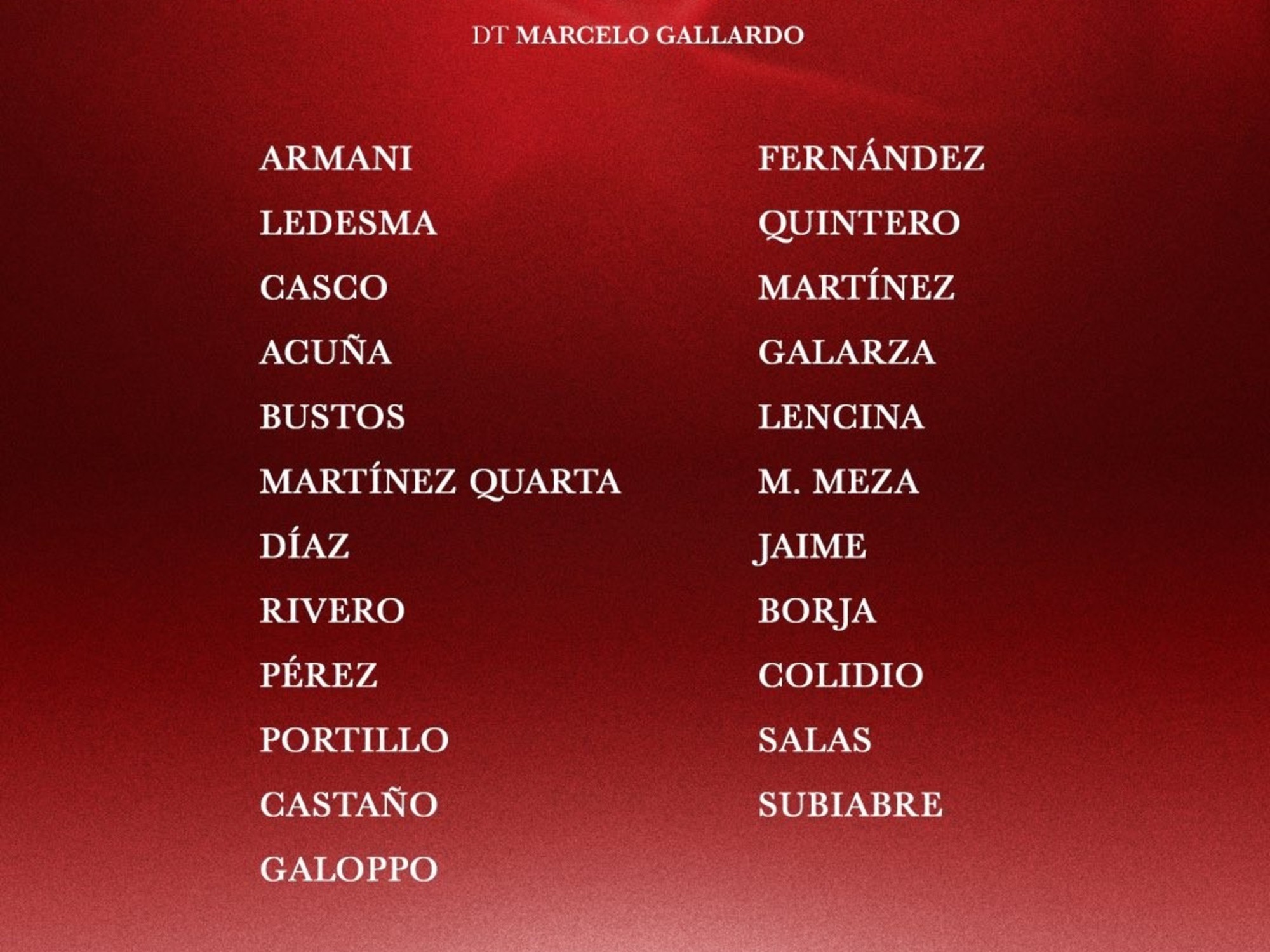 Lista de convocados de River para el partido clave ante Gimnasia
