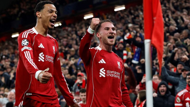 Gol de cabeza de Mac Allister al Real Madrid en Champions