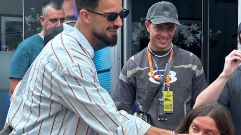 Jugador de la Selección argentina en Interlagos apoyó a Colapinto