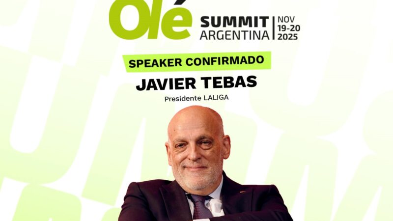 Javier Tebas, presidente de LaLiga, interviene en el Olé Summit 2025