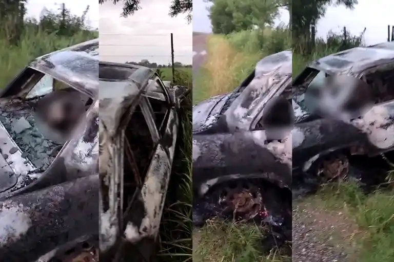 Se habría incendiado auto tras despistar en zona; habría víctima fatal