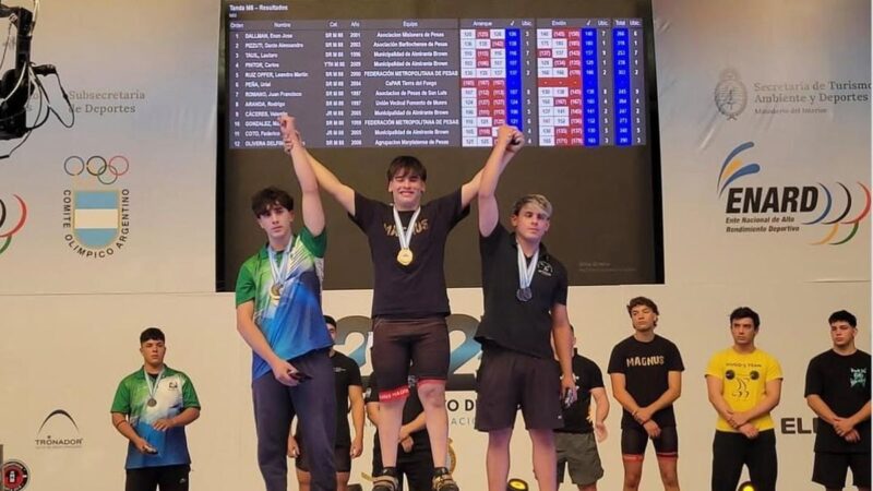 Almirante Brown brilla en Campeonato Nacional de Halterofilia en CENARD